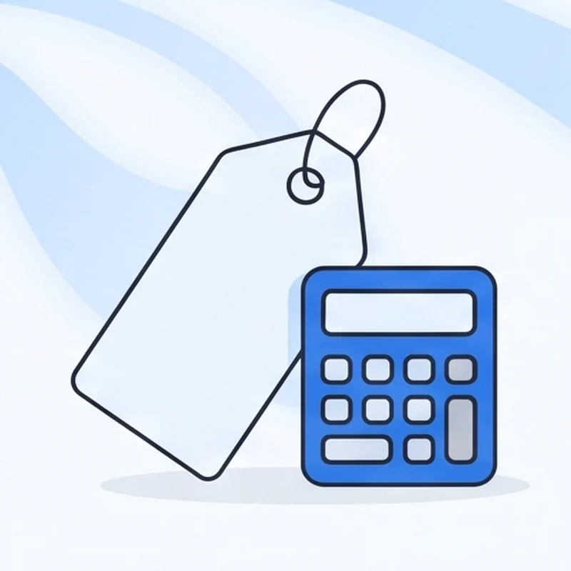 A price tag and a calculator